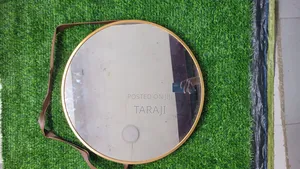 Luxury Round Gold Wall Mirror With Premium Leather Hanging Strap