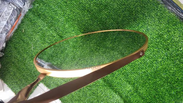 Luxury Round Gold Wall Mirror With Premium Leather Hanging Strap - thumbnail 3