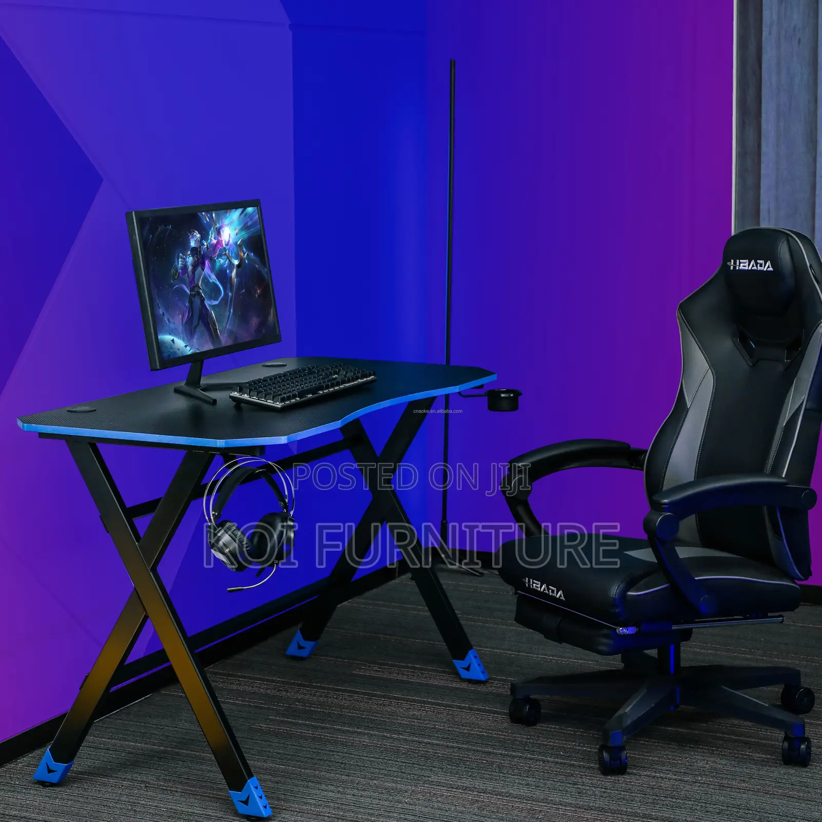 Office Desk; X-Shaped Gaming Desk