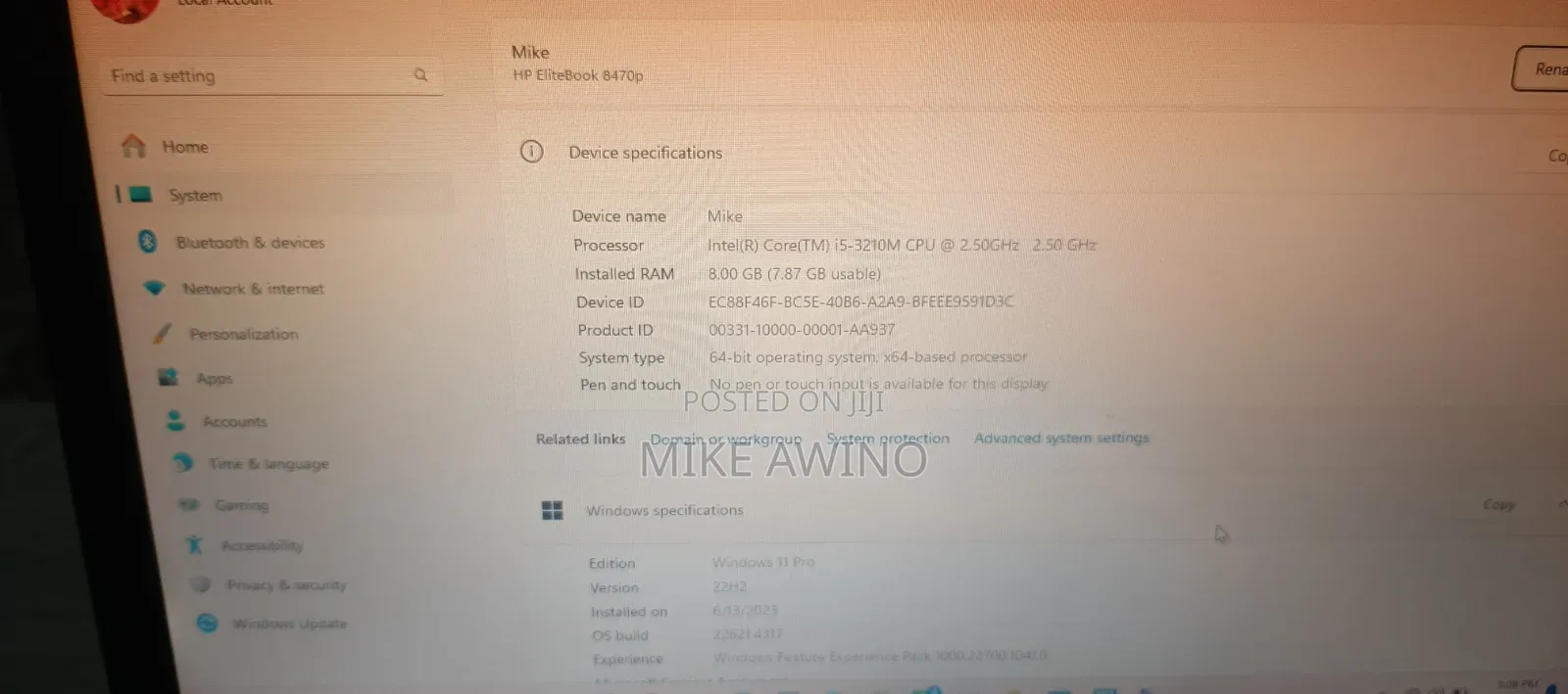 Laptop HP EliteBook 8470P 8GB HDD 500GB