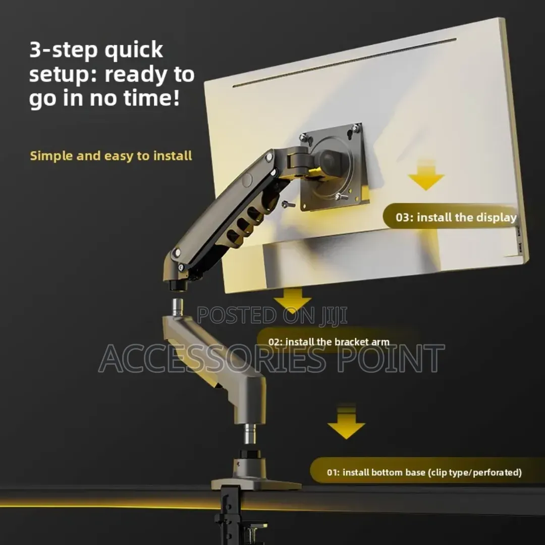 North Bayou Heavy Duty Monitor Arm Mount With Gas Springs and Warranty