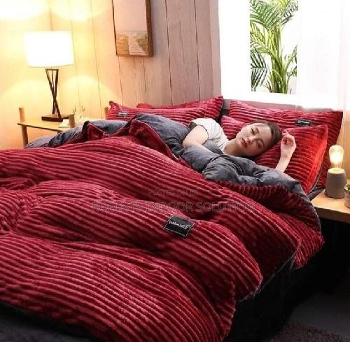 Brick Red Heavy Velvet Winter Duvet - main view