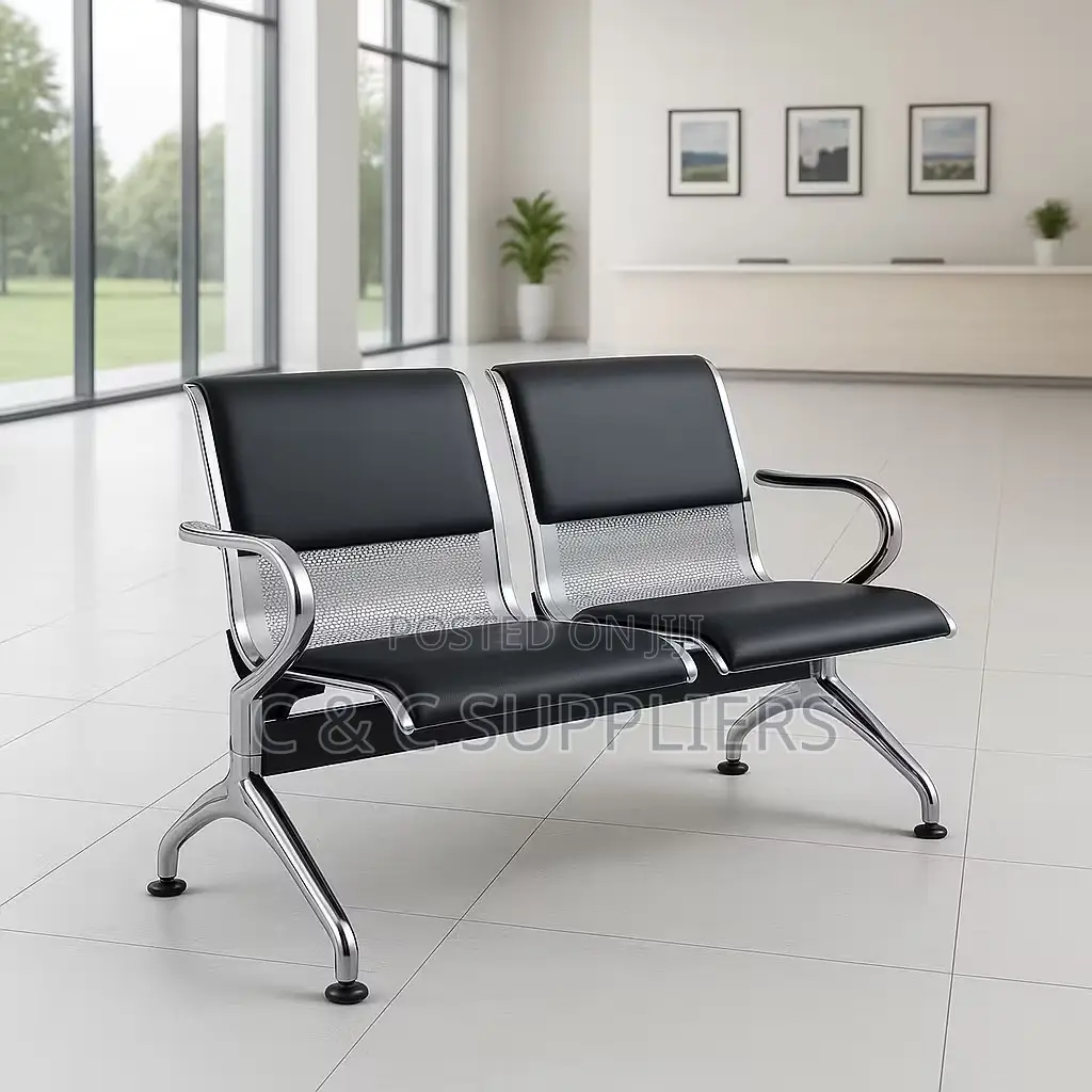 2-Seater Padded Office Waiting Bench