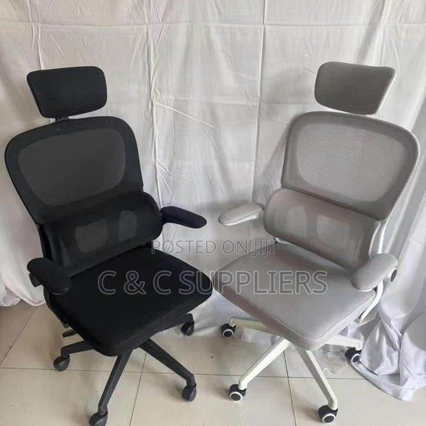 White Swivel Ergonomic Computer Chair - thumbnail 2