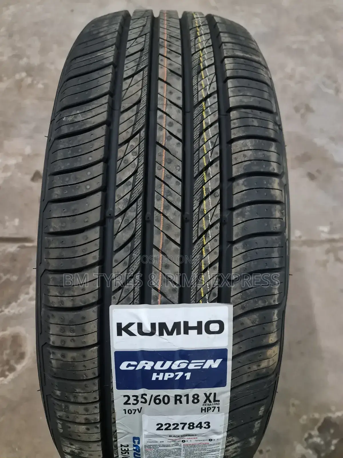 235 /60 R18 Khumo Tires (Highway Terrein) Korea.
