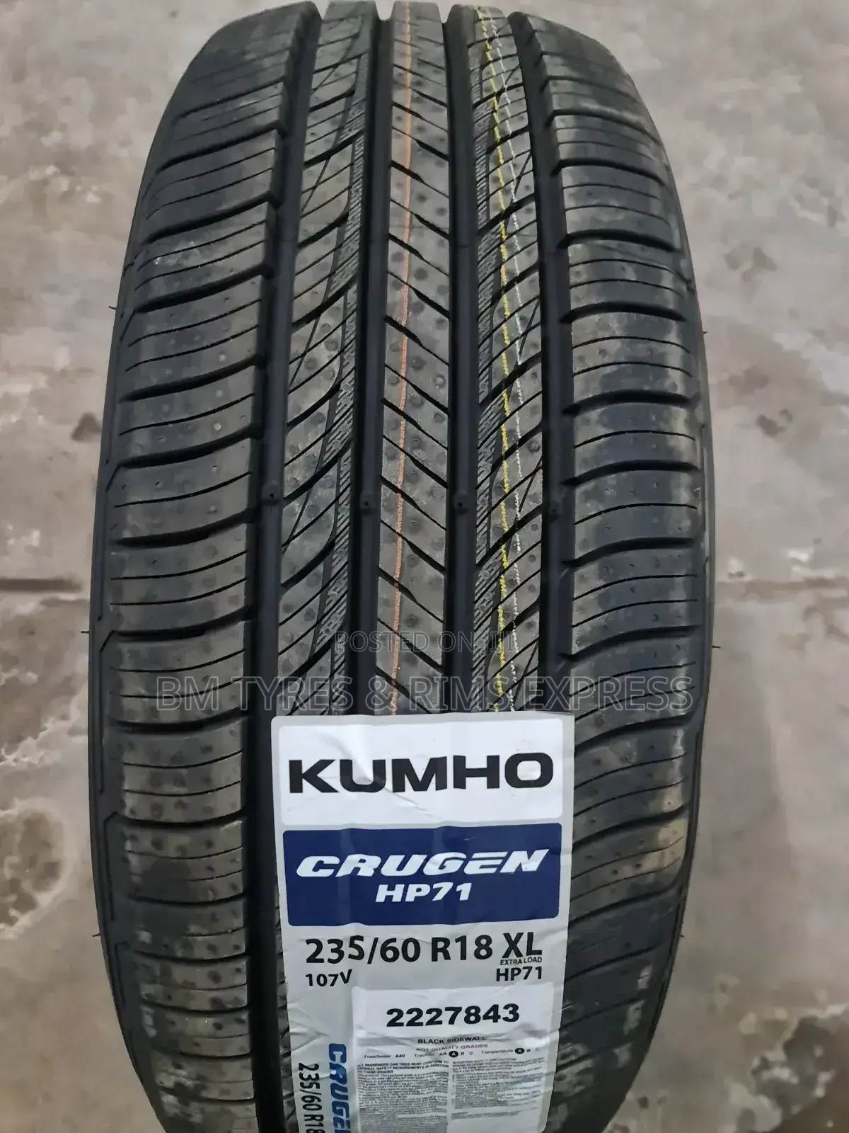 235 /60 R18 Khumo Tires (Highway Terrein) Korea.