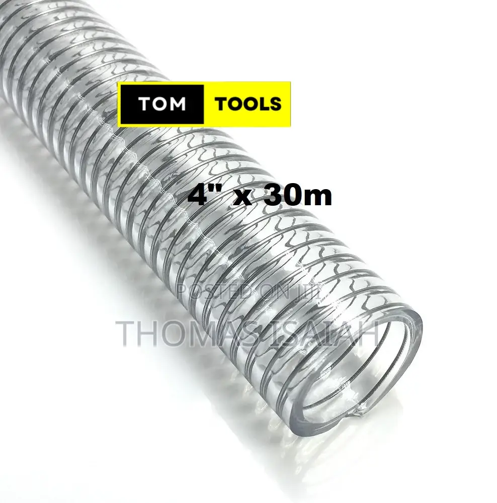 4 Inch X 30m Clear Wired Heavy Duty Suction Pipe