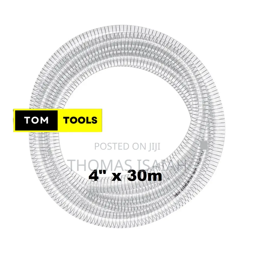 4 Inch X 30m Clear Wired Heavy Duty Suction Pipe