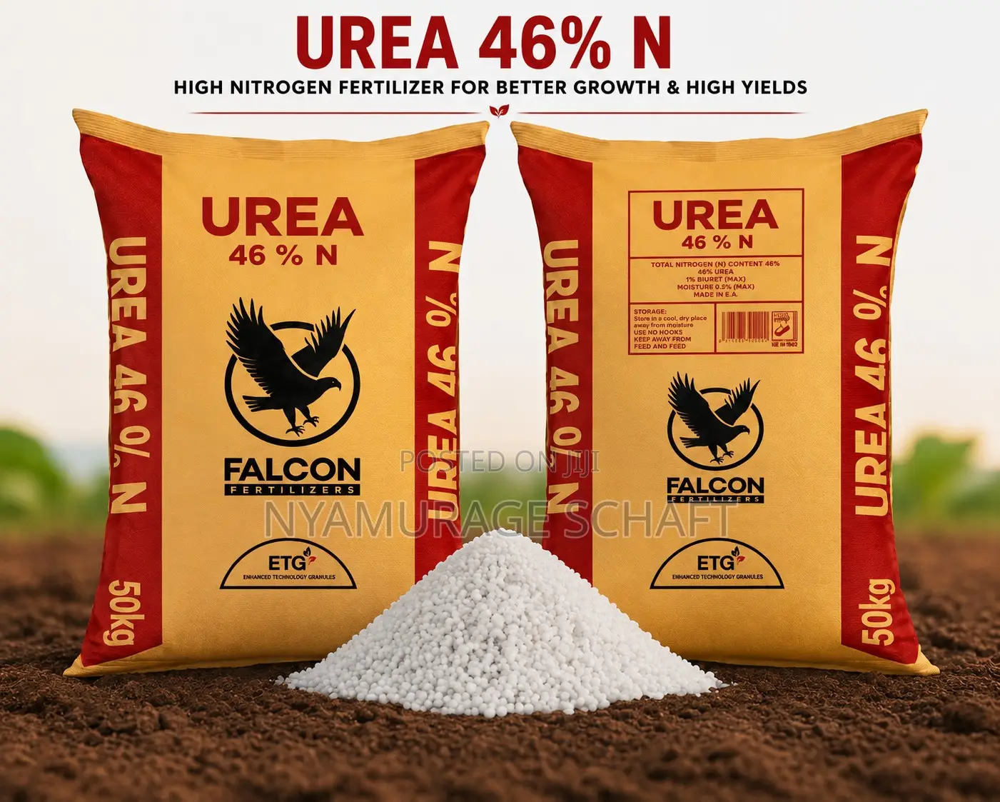 Urea Fertilizer 46% Nitrogen 50kg