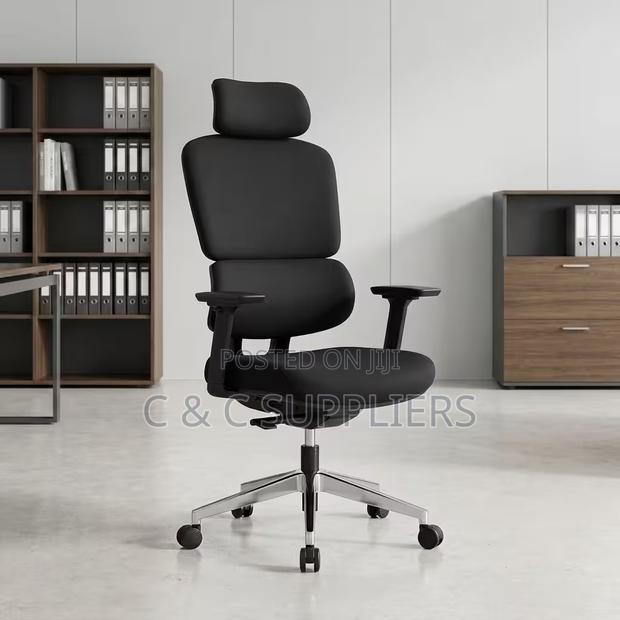 Black Fabric Orthopedic Office Chair
