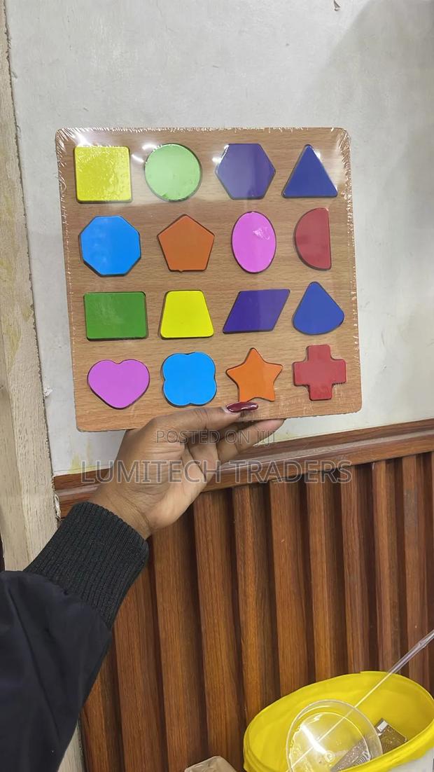 3 PCS Montessori Wooden Letters, Numbers and Shapes Learning Board