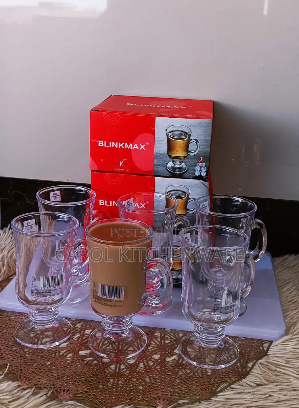 6 Pc Irish Glasses Mug/ 6 Pc Irish Coffee Glass