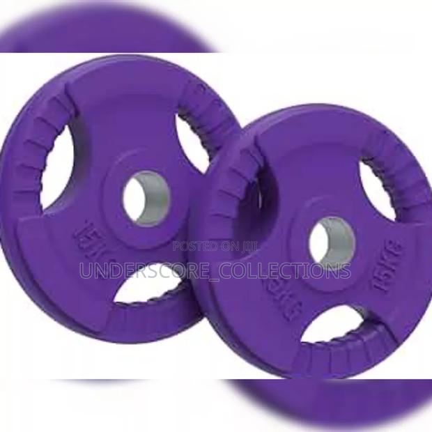 15kg Rubber Coated Weight Plates - thumbnail 2