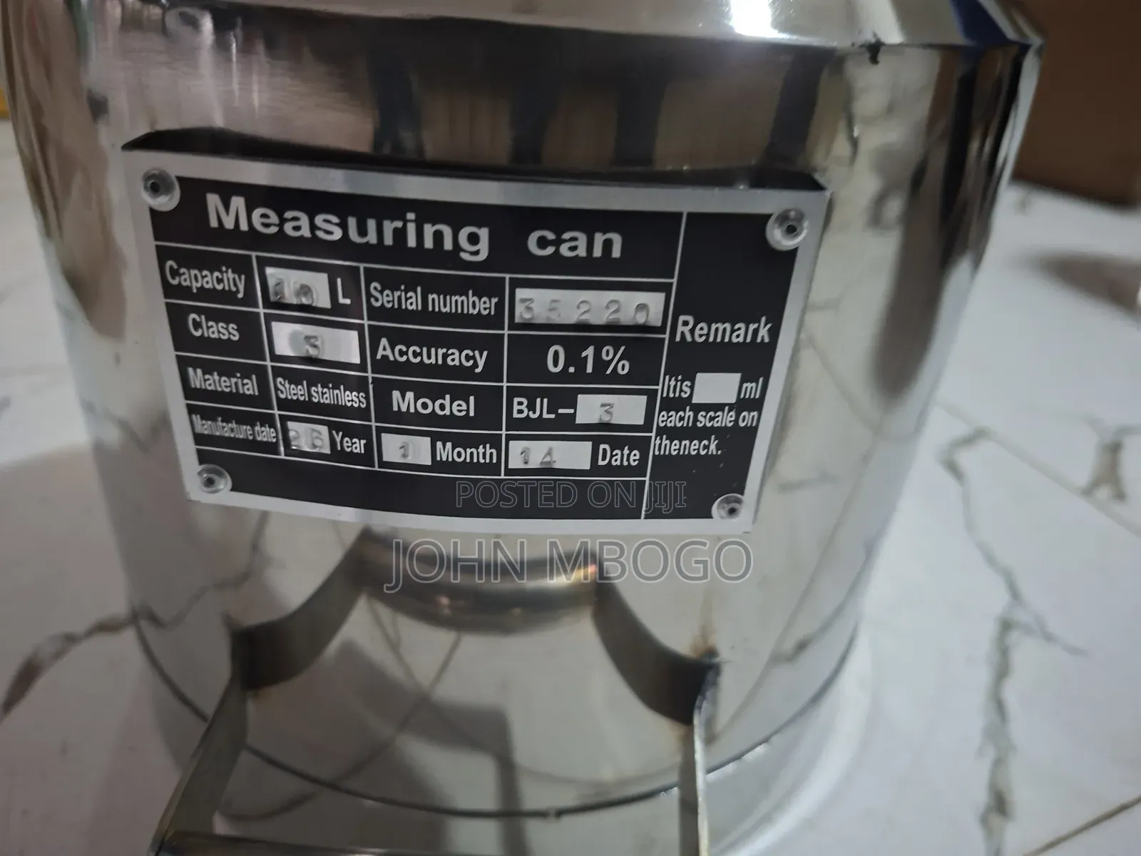 Stainless Steel Measuring Can / Calbrated Can .