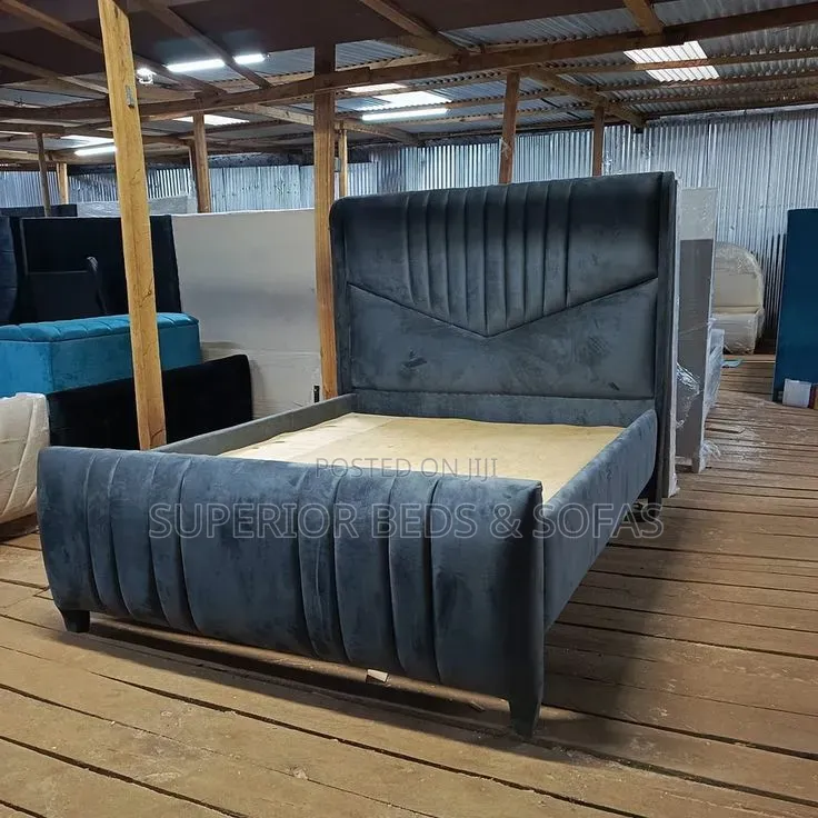 5x6 Slate Blue Chester Bed: Pay on Delivery