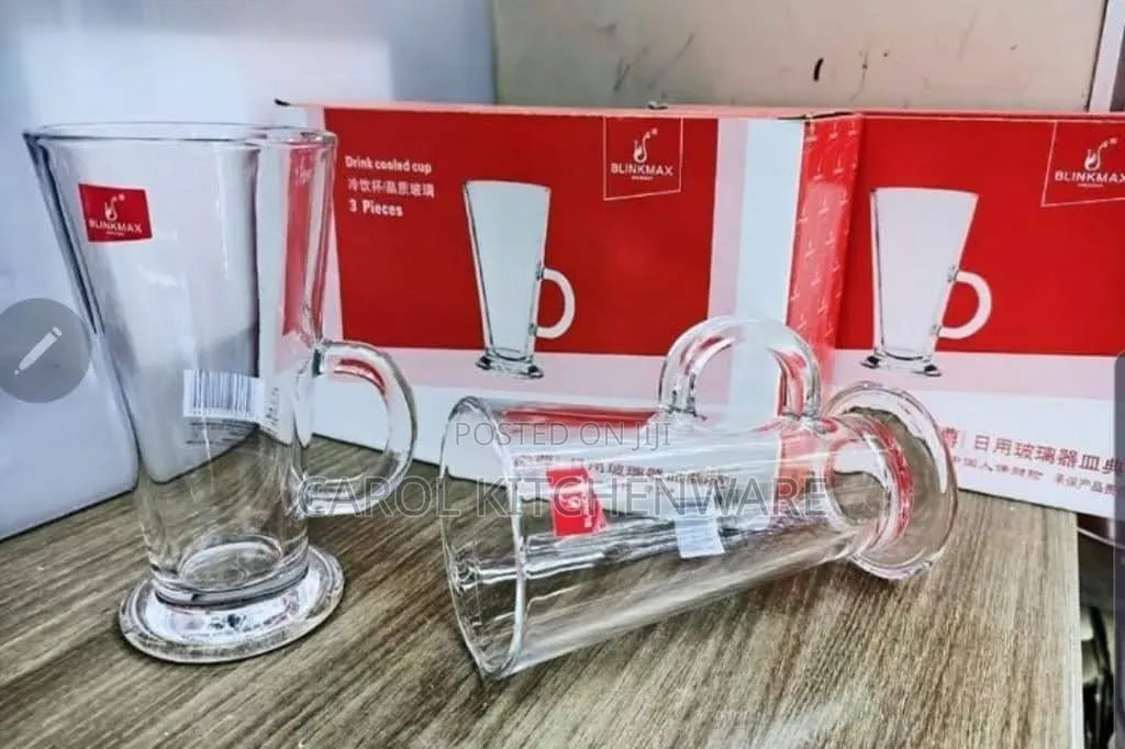 6 Pc Latte Mug Glass