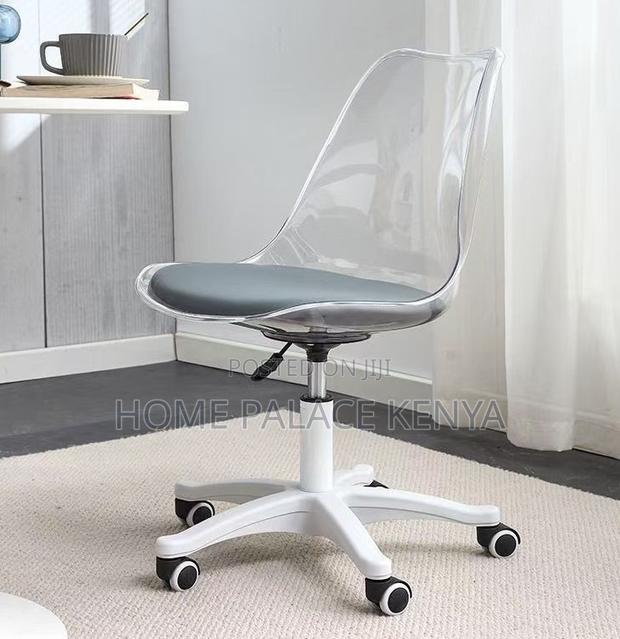 Plastic Chair; Mobile Transparent Vanity Stool