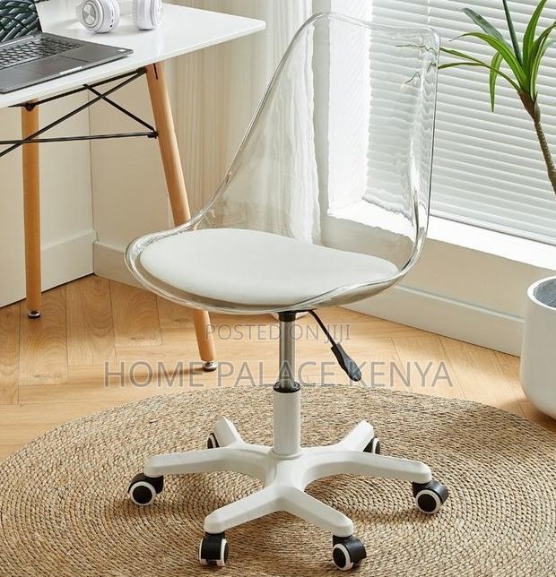 Plastic Chair; Mobile Transparent Vanity Stool - thumbnail 4