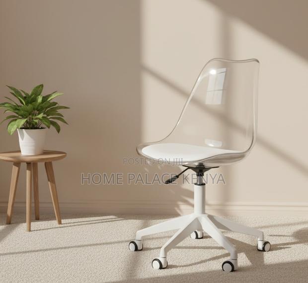 Plastic Chair; Mobile Transparent Vanity Stool - thumbnail 5