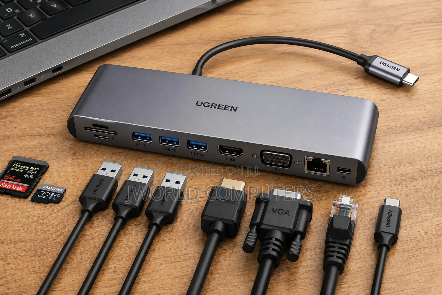 "Ugreen 9-in-1 Usb-C Multifunction Adapter - Cm498usb-C to Usb 3.0