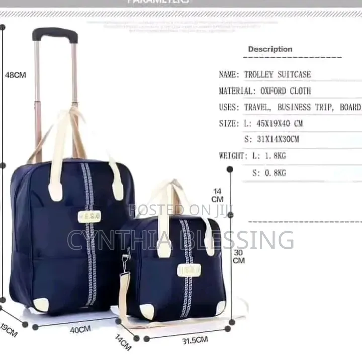 2 in 1 Travel Bag -With Wheels-Trolley