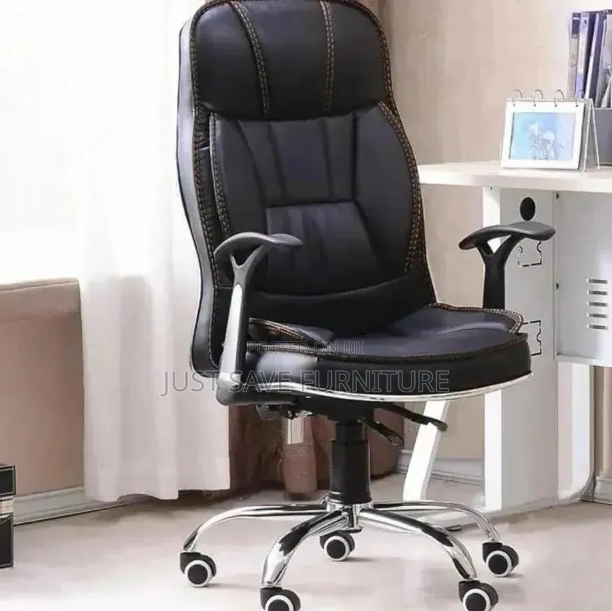 High Back Orthopedic Leather Office Chair