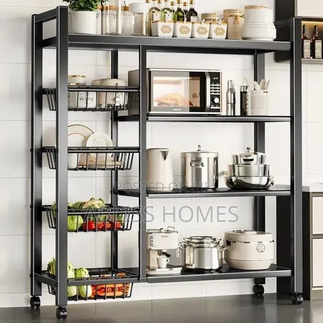 Multifunctional Strong Metallic Kitchen Rack With Movable