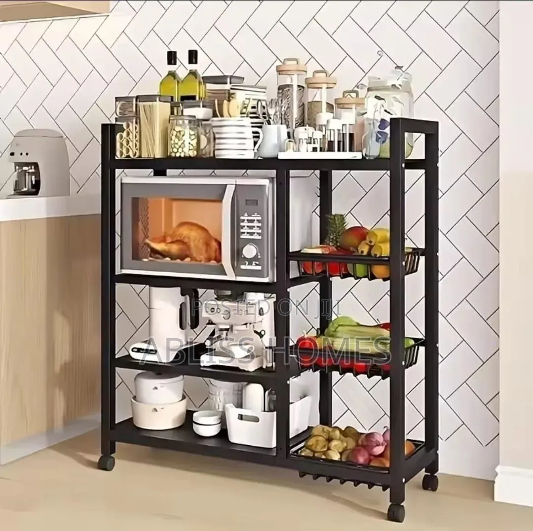 Multifunctional Strong Metallic Kitchen Rack With Movable