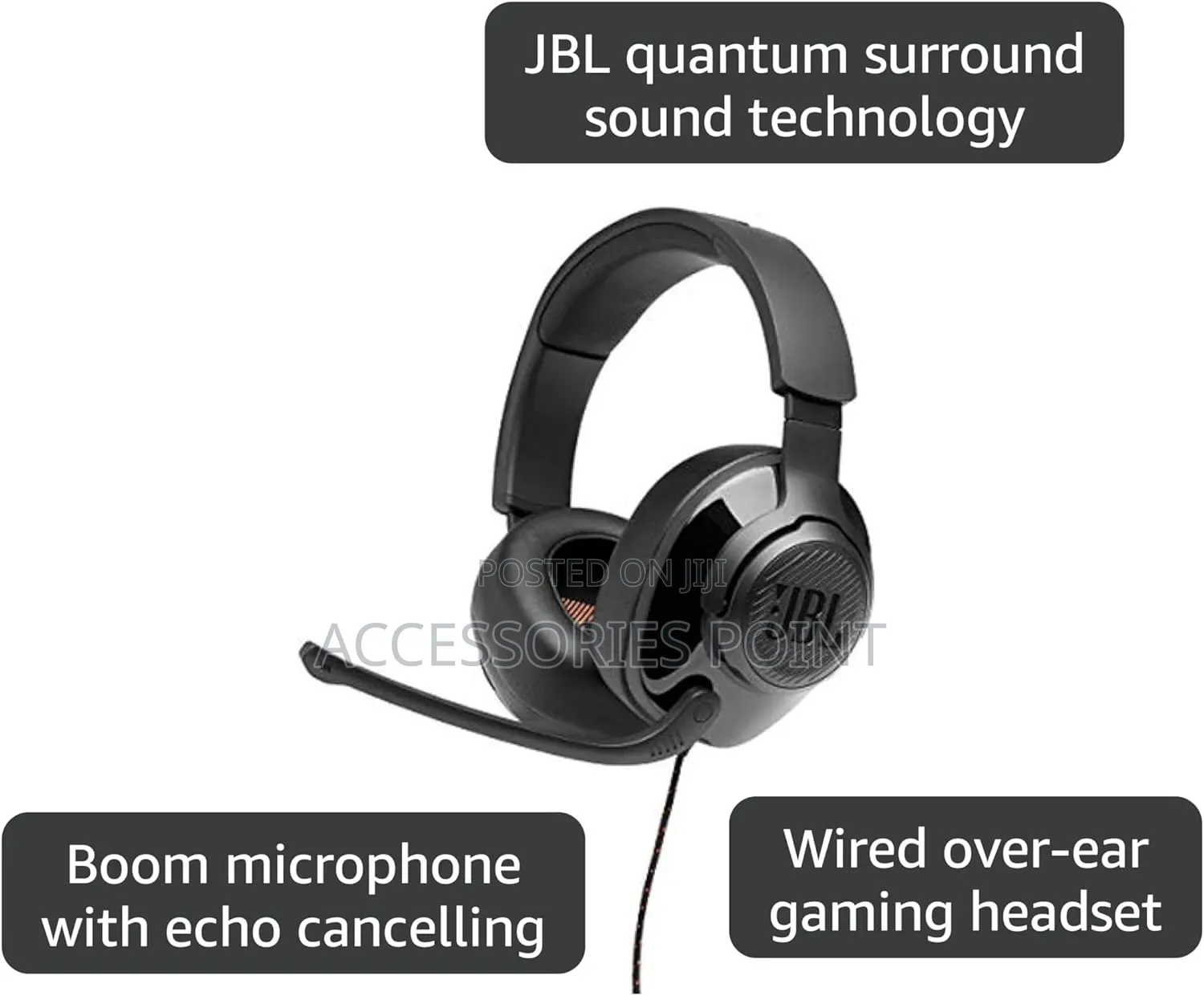 Jbl Quantum 300 Wired Over-ear Gaming Headphones With Jbl Qe Software