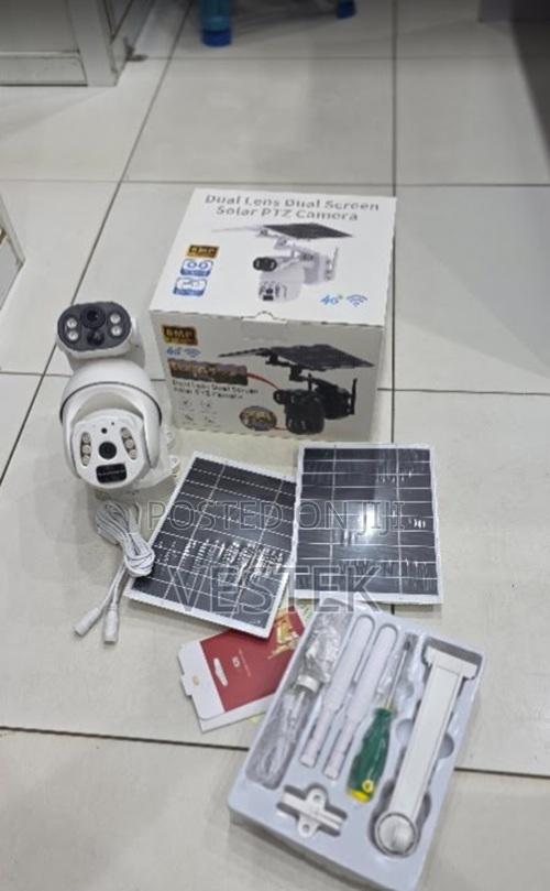 Dual Lens 4g Solar Powered CCTV Camera With Ptz, Night Vision Ubox App