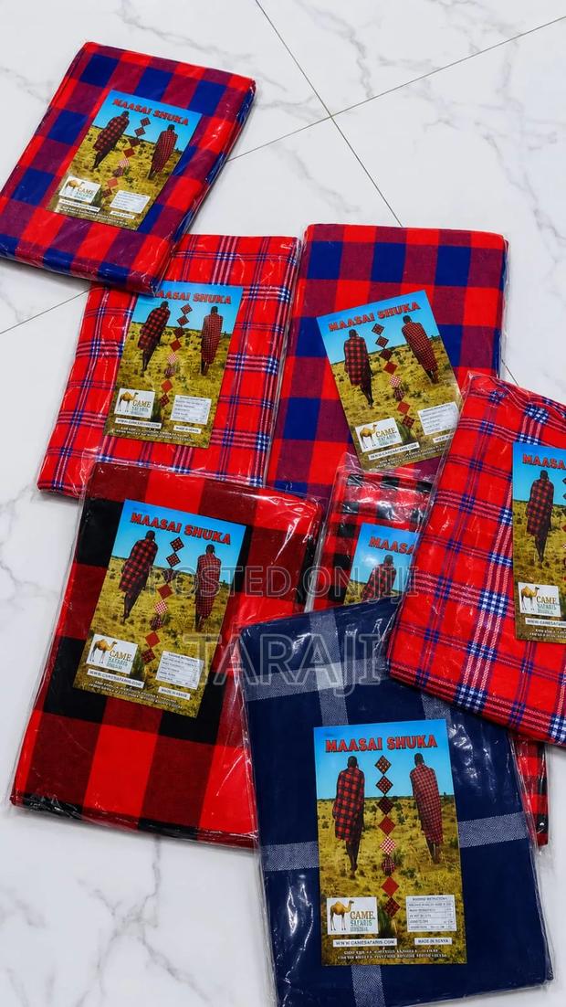 Authentic Maasai Shuka - Multi-Purpose African Checkered Blanket /Wrap - thumbnail 9