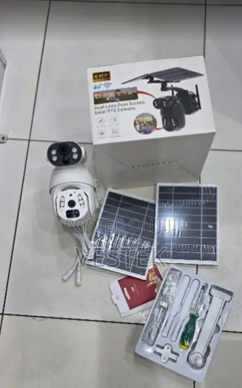 4g Quad Screen 6mp Solar Camera With Dual Solar Panelsmotion Detection