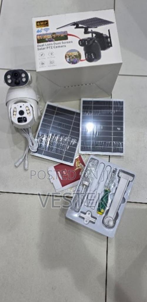 6mp 4g Sim Card Solar Camera – Dual Lens PTZ Camera With Ubox App