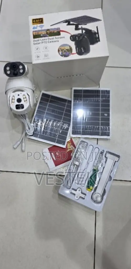 6mp 4g Sim Card Solar Camera – Dual Lens PTZ Camera With Ubox App