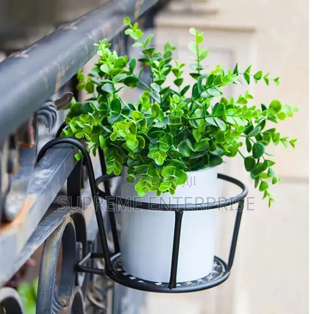 Metallic Over the Balcony Flower Pot Holder