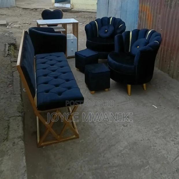 Waiting Bench, Pedicure Seats, and Manicure Set
