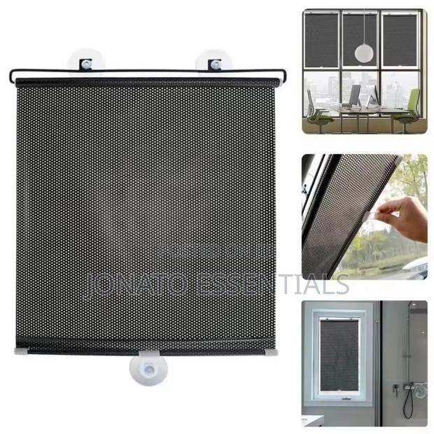 Retractable Window Sun Shade Roller Blinds With Suction Cups 50x125cm