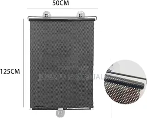 Retractable Window Sun Shade Roller Blinds With Suction Cups 50x125cm