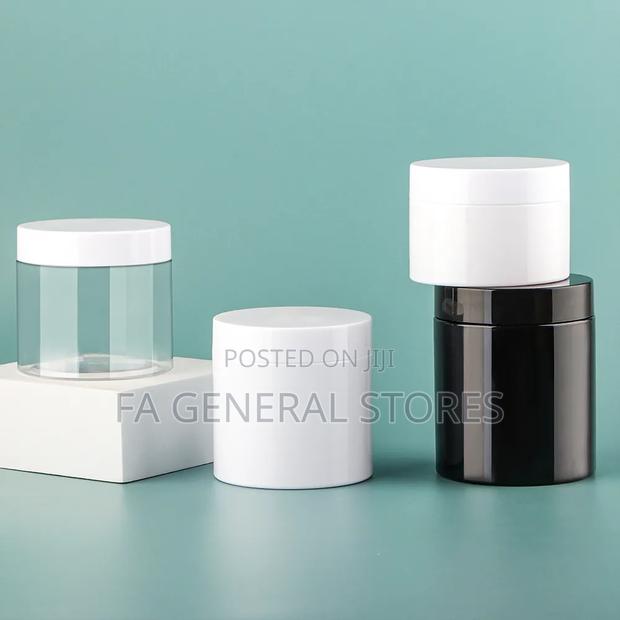 Plain White Pet Jar With White Lids