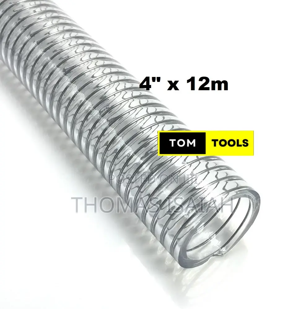4 Inch X 12m Clear Wired Heavy Duty Suction Pipe