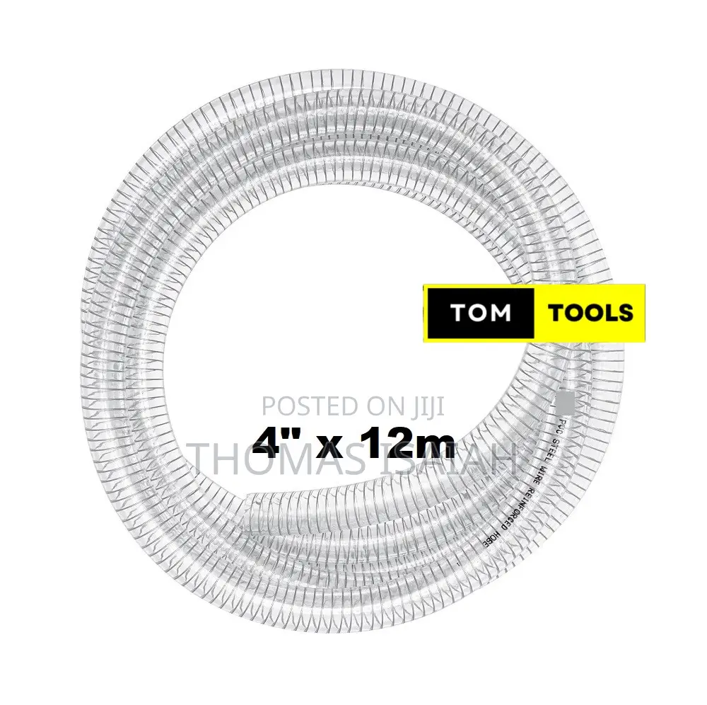 4 Inch X 12m Clear Wired Heavy Duty Suction Pipe