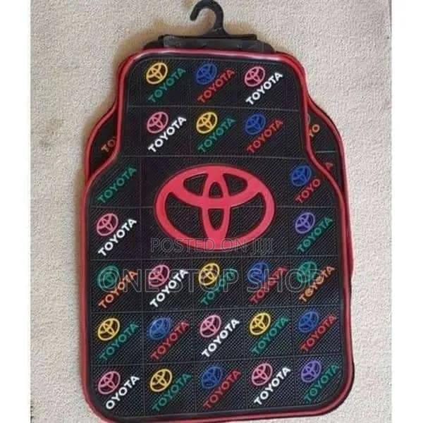 Toyota Flowered Logo Writing Multi_colored Car Interior Floor Mats