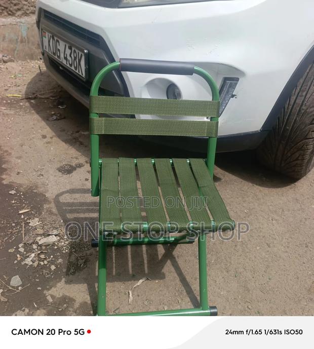 Jungle Green Foldable Industrial _Style Stool - main view