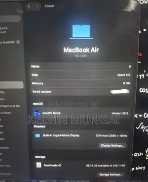 Laptop Apple MacBook Air 2022 M2 8GB Apple M2 SSD 256GB