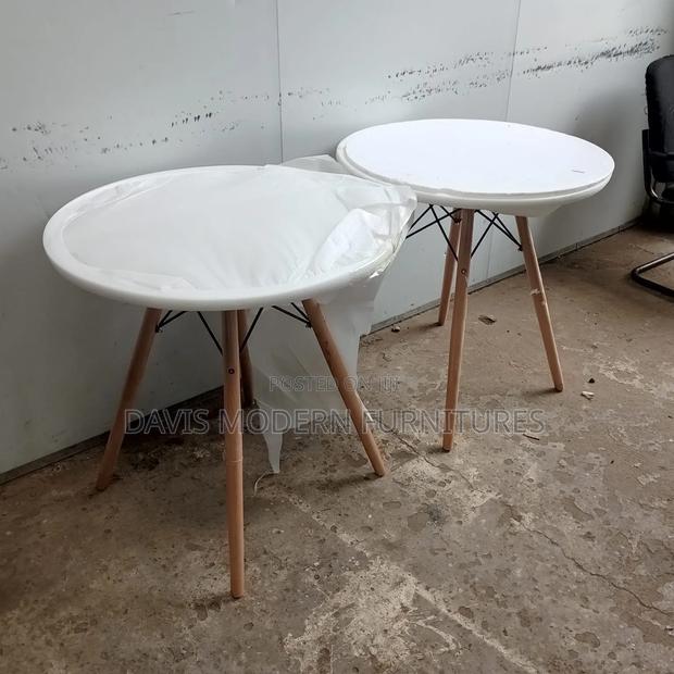 Two Small White Round Side Table - main view
