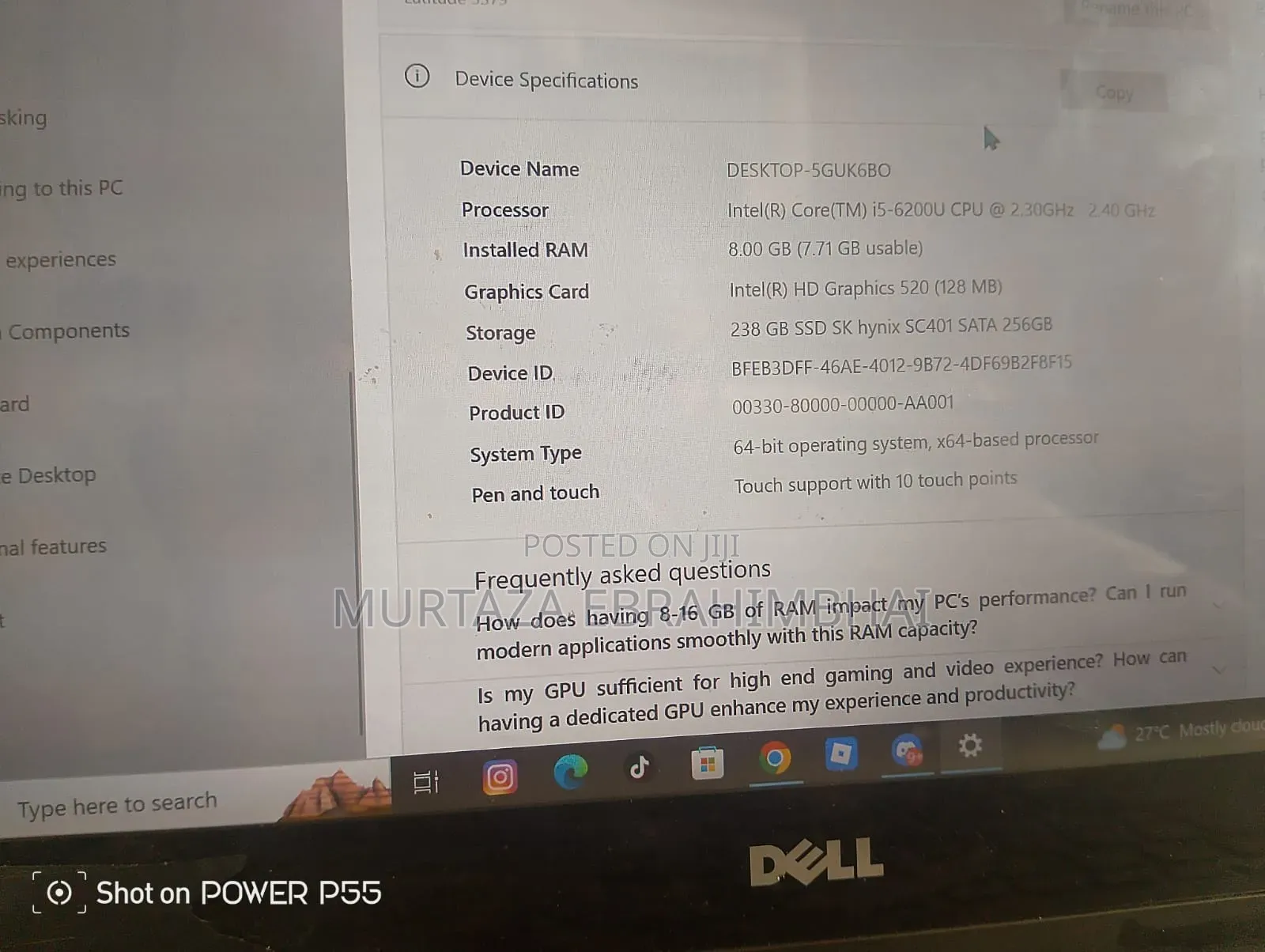 Laptop Dell Latitude 13 3379 8GB Intel Core i5 SSD 256GB
