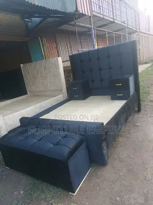 5 by 6 Black Chester Bed With Trunk Storage Side Cabinets