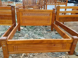 Solid Mahogany Bed - Classic Slatted Design
