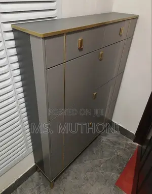 *New Arrival – Diy Smart Flip Design Shoe Cabinet (Grey / White )