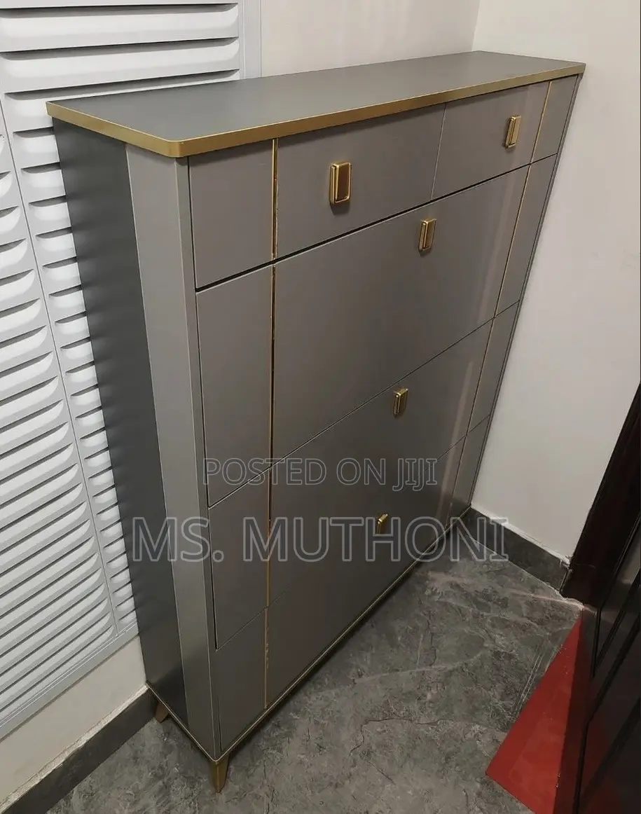 *New Arrival – Diy Smart Flip Design Shoe Cabinet (Grey / White )